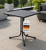 Gardissimo Boulevard Klapptisch Deep 80 x 80 cm, Gartentisch, wetterfest, platzsparend klappbar, mit Niveauausgleich, anthrazit Schiefer-Optik