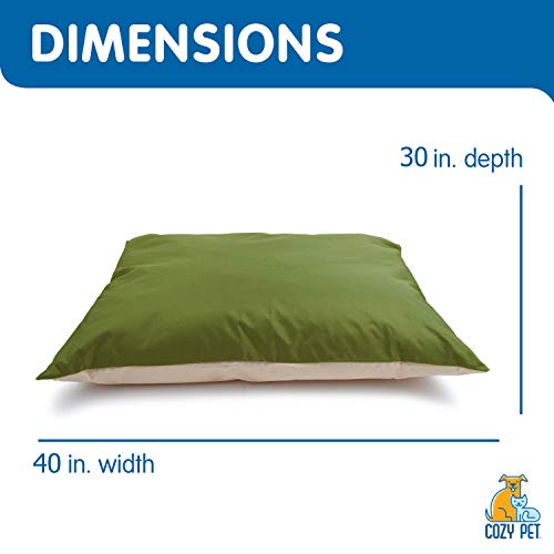 Cozy Pet Heavy Duty Indoor/Outdoor Pillow Bed Khaki Green/Tan 30 X 40 Inches #TOP1