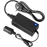 Spannungswandler 230V auf 12V, Adapter Zigarettenanzünder Steckdose, 60W 5A KFZ Netzadapter, Konverter Netzadapter für Auto-Staubsauger, Kompressoren, Kühlbox, Autoventilator