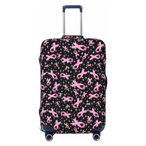 Breast Cancer Awareness (2) Luggage Cover Washable Elasticated Luggage Covers for Suitcase TSA Approved Stylish Scratch Resistant Luggage Case Protector