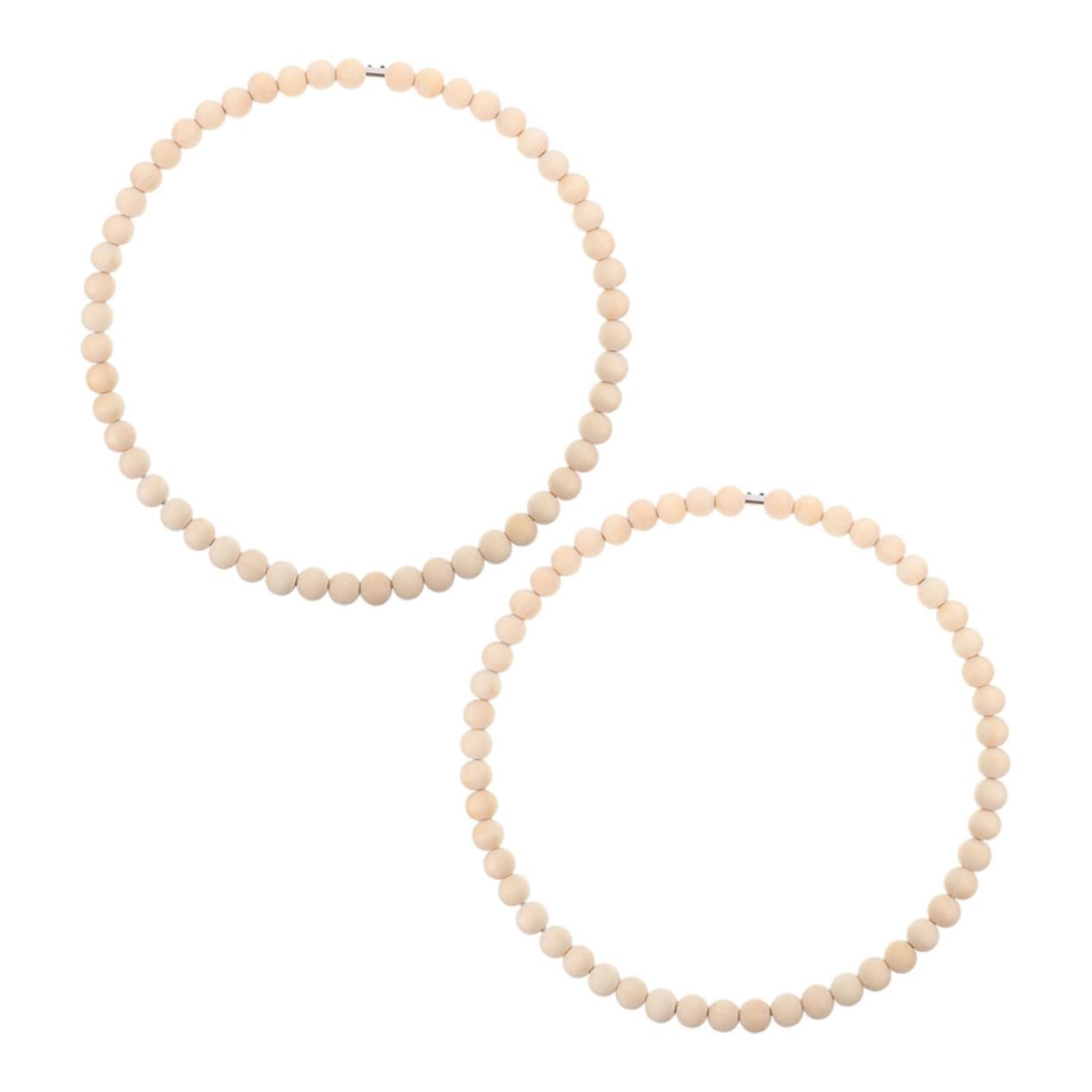 VICASKY 2pcs DIY Bead Wreath with Stainless Steel Hoop Modern Dream Catcher Frames for Festive Home Decoration for Boho Bedrooms and Farmhouse Entryways