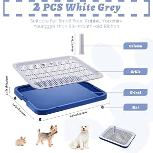 2 Pack Dog Potty Training Tray, Pee Pad Holder, Easy to Clean Puppy Pad Holder Tray with Diversion Column Nonslip Dog Pad Holders Heighten Dog Litter Box for Small Medium Pet (20"x14"x2") 2 Pack Dog Potty Training Tray, Pee Pad Holder, Easy to Clean Puppy Pad Holder Tray with Diversion Column Nonslip Dog Pad Holders Heighten Dog Litter Box for Small Medium Pet (20″x14″x2″)