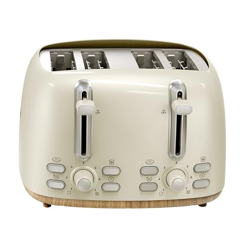 Oster 4-Slice Toaster Stainless Steel With Extra-Wide Slots Oat Milk