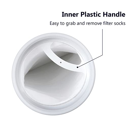 Fviexe 6Pcs Filter Socks 4 Inch Ring By 14 Inch Long, 1 Micron Felt Filter Bags Felt Sock Filter For Saltwater Aquarium/Freshwater Aquariums, Ponds, Use In Sumps/Overflows #TOP4