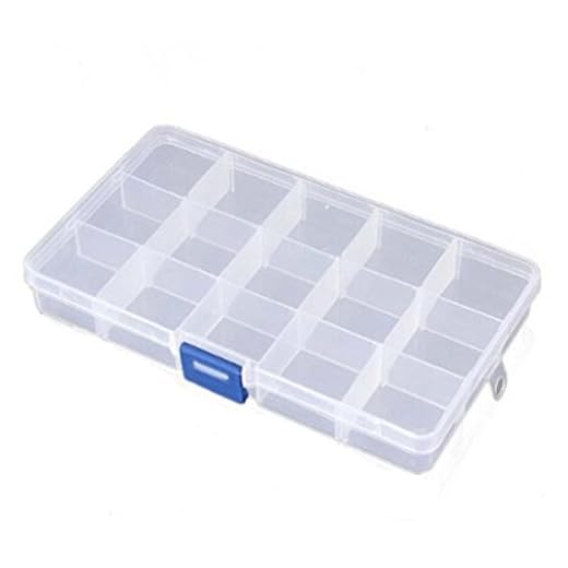 Homiki - Caja de almacenamiento de joyas, plástico 15?compartimentos, utensilio ajustable, contenedor de usos múltiples