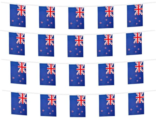 FFILL New Zealand Banner Flag String, NZ Mini Flag Small Banner, for Party, Shops and Bars Decorations, Outdoor Decorations. (New Zealand)
