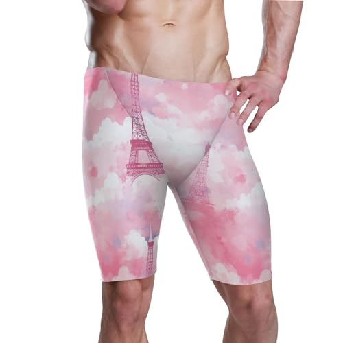 UMIRIKO Paris Eiffel Tower Men's Swim Jammers Racing & Training Swimsuit Fast, Flexible,Comfortable XXXL B0402103