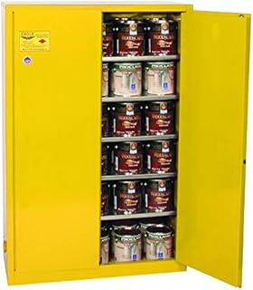 Eagle YPI47 Safety Cabinet for Paint And Ink, 2 Door Manual Close, 60 gallon, 65Height, 43Width, 18Depth, Steel, Yellow