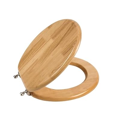 Toilet Seat, Solid Wood, Rubber Wood, High Gloss Finish, PIKLiDS (Round)