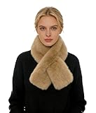 Lina & Lily Bufanda Invierno Mujer de Pelo Sintético (Caqui)
