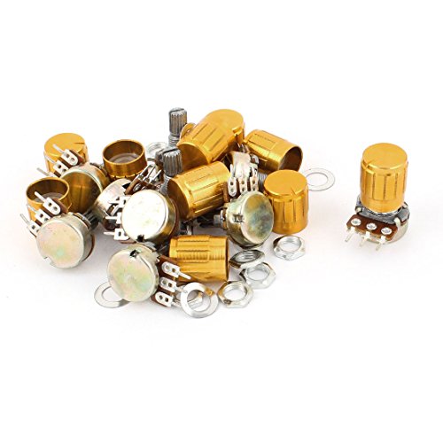 Uxcell a15010500ux0835 10 Piece 2K Ohm Linear Taper Rotary Potentiometer 2KB B2K Pot with Knobs