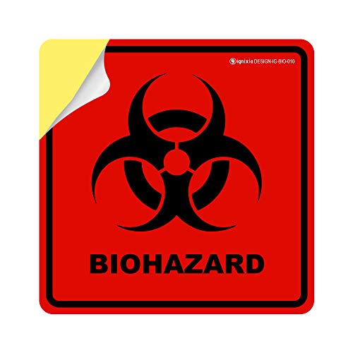 Image of Biohazard Stickers- 5.5 inch x 5.5 inch Biohazard Labels (Pack of 10) - UV Coated Label- Biohazard Warning Sign for Labs, Hospitals and Industrial Use Universal Biohazard Symbol by Ignixia (10)