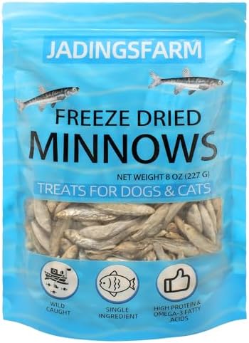 Minnows Freeze Dried Minnows, 100% Natural Premium Cat & Dog Trea...