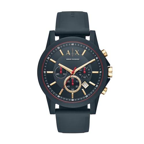 A|X Armani Exchange Chronograph Blue Silicone Watch for Men