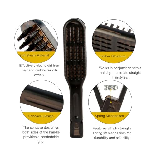 Plancha Cepillo para el Cabello Dioche con Diseño Ergonómico en V, de Doble Cara, Negro, para Todo Tipo de Cabello, Herramienta de Peinado Rápido miniatura 5