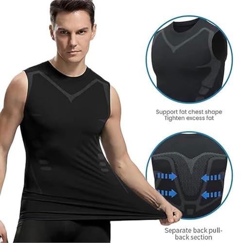 Evolv V Boost Men Shirt, 2025 Upgraded Einrich Compression Shirt Men, Einrich Ionic Shaping Sleeveless Vest (X-Large,6PCS)2