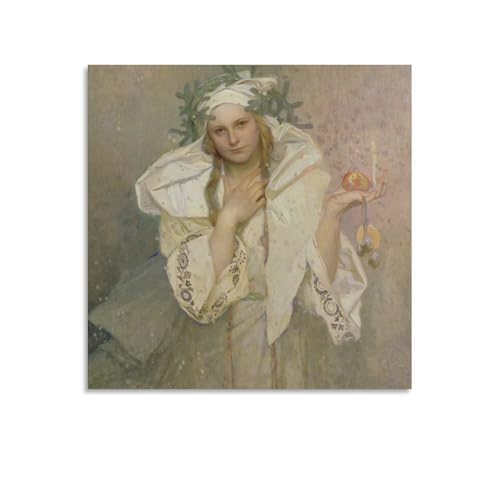 Toile Alphonse Mucha Noël 1919 décoration murale salon