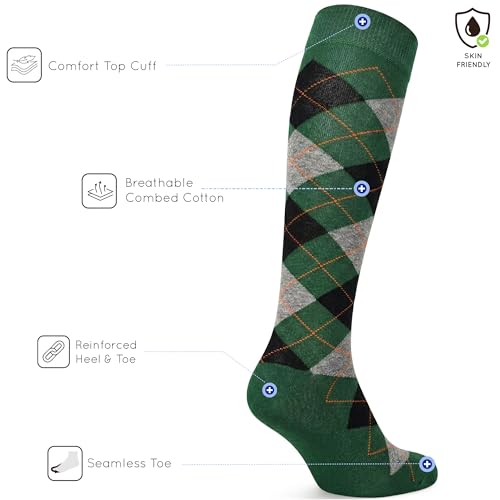 Image of Mysocks Unisex Knee High Long Socks Argyle