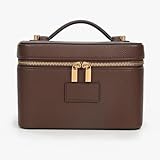 AnBlack Makeup Bag Vanity Case with Removable Divider Travel Toiletry Bag Portable Cosmetic Bag Makeup Organizer Case (Coffee)
