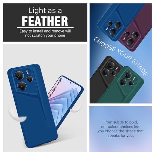 Image of WOW IMAGINE Slim Back Cover for Redmi Note 14 SE 5G | Redmi Note 14 5G | Blade Series Ultra Thin Case with Lightweight Design | Camera Protection | Soft Matte Silicone Flexible Mobile Case - Blue