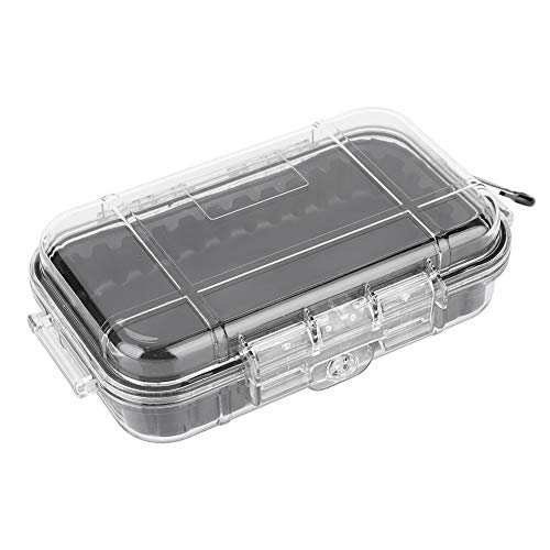 POCREATION Weatherproof Hard Case,Dry Box for Kayak Outdoor Survival Shockproof Storage Case Airtight Carry Box Container, with Detachable Rubber Pad(Transparent)