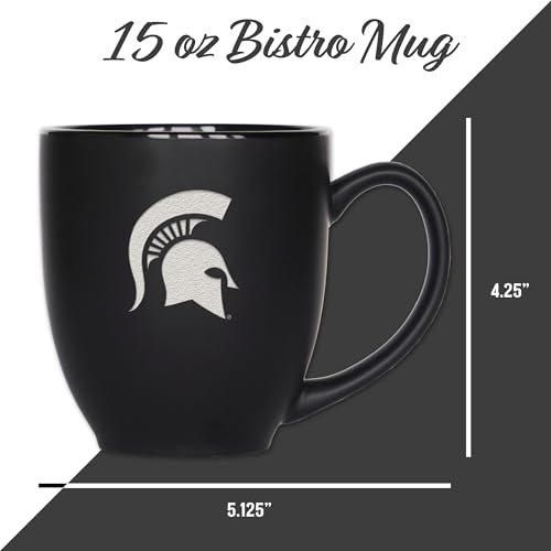 Image of Rico Industries NCAA Primary 15-Oz Personalized Matte Black Bistro Mug - for Hot or Cold Drinks