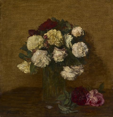 Toile Pour la Décoration du Salon Roses dans un vase Henri Fantin Latour Premium