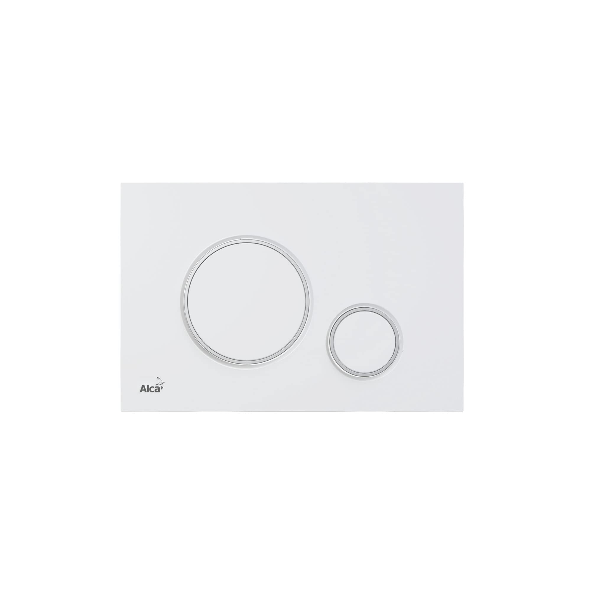 Alca - Placa de control blanca mate con bordes cromo brillante, doble toque (M776) - M776