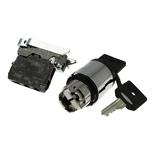 XB4BG41 | SCHNEIDER 2 POS Key Switch, Key Removable in Both Positions, with 1N/O Contact