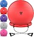 RDX Balón de Ejercicio con Base Resistencia Banda Yoga Fitness Pilates, Antideslizante Pelota de Ejercicio Embarazadas Gimnasia, Bola Suiza Rápida Bomba Fitball Oficina Casa Entrenamiento Equilibrio