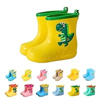Girls Boys Wellies Uk Waterproof Non-slip Duck Cartoon Rain Boots Toddler Lightweight Easy-On Wellington Boot PVC EVA Outdoor Adventures Rainboots Baby Warm Rainy Snow Footwear Rain Shoes 4-13 Child