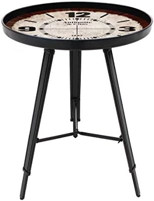 Art Home Iron Metal Table Coffee Table Bar Table Office Desk End Table Decoration Pedestal Tables Folding Table Round-Antiquite Pattern