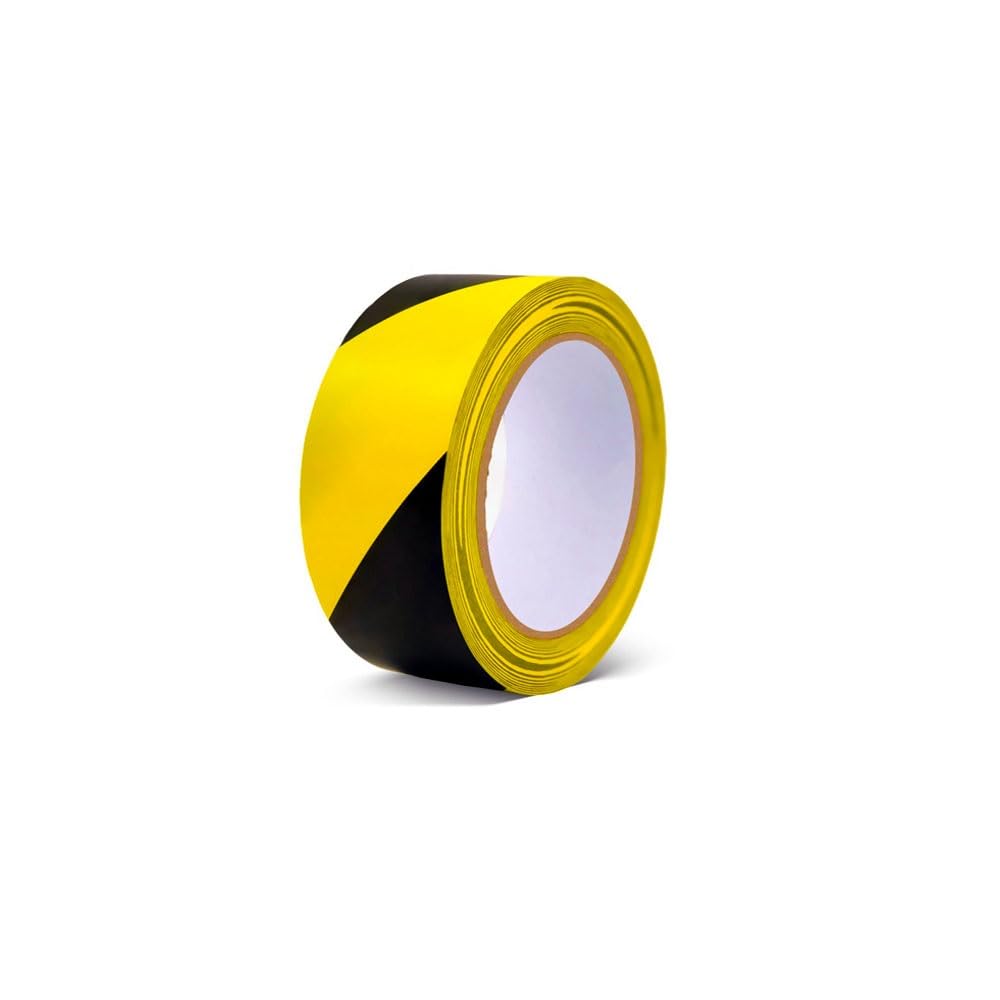 Generico 6 Nastro segnaletico 80mm x 33m, Nastro di Segnalazione, Nastro segnaletico per delimitare Aree, Nero/Giallo
