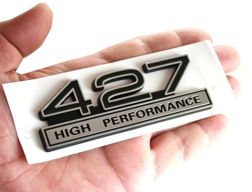 Image of 2pcs 427 Liter 7.0 Engine High Performance Badge 3D Decals Stickers Cars Trucks (Chrome Black)