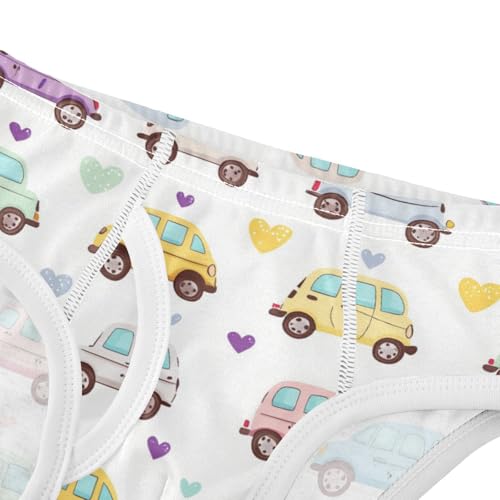Wusikd Cute Boys' Underwear Cotton Cars Heart Boys Briefs Soft Toddler Underwear 2T4