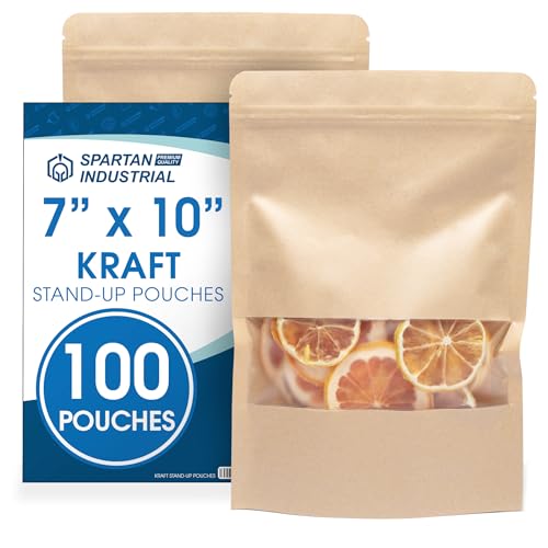 Spartan Industrial - 7" X 10" Kraft Stand-Up Pouch Bags