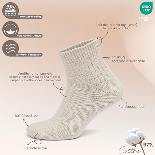 Calcetines cortos cómodos unisex de algodón natural sin costuras GoWith 3