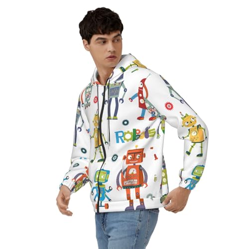 Sweat à capuche robot homme : fini le froid avec ce pull décontracté ultra doux - 4