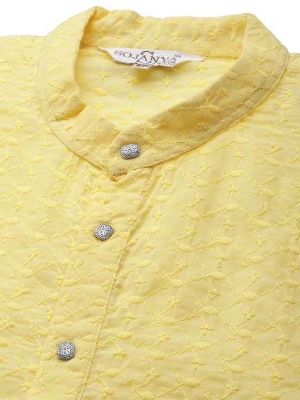 Image of SOJANYA (Since 1958) Men's Silk Blend Dark Green Kurta & Silk Blend Nehrujacket With Off White Churidar Pyjama Set