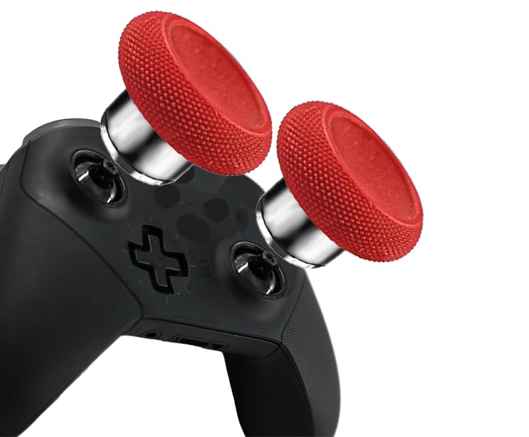 Image of 2 in 1 Short Metal Thumbsticks Replacement for Elite Series 2 Core Controllers, Replacement Thumbsticks for Xbox Elite Series 2 Controllers(Red)