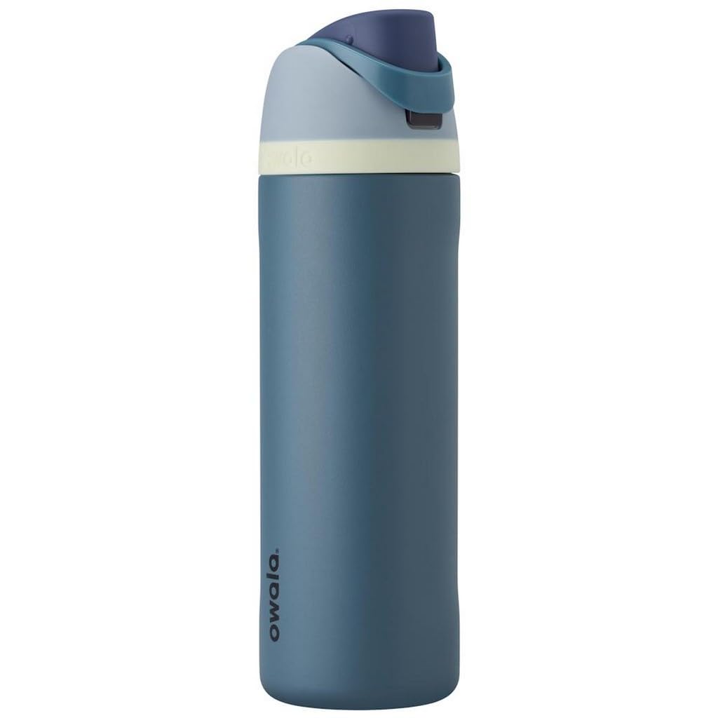 Owala FreeSip botella agua acero inoxidable con pajita, 710 ml - Botella térmica a prueba de fugas para el deporte y los viajes, sin BPA, Iced Breeze — view 11