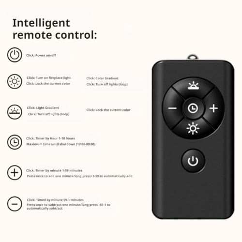 Image of Fire Place Diffuser - 7 Color Flame Fireplace Aroma Essential Oil Diffuser, 250ml Desktop Noiseless Aromatherapy Humidifier, Remote Control, Timer Auto-Off Protection for Home, Bedroom, Office (Black)