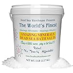 Dead Sea Warehouse-Amazing Minerals Dead Sea Bath Salts,100% Full Mineral Therapeutic Bath Salts, Detoxifying & Moisturizing, Exfoliating for Dry Skin, Unscented(5 lbs)