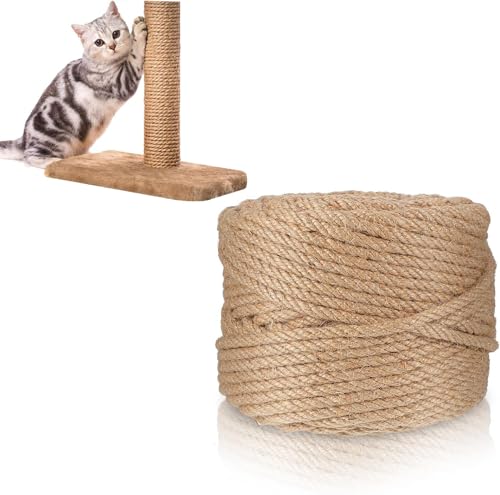 Voarge Corde en Sisal pour Réparation et Remplacement de Chat Scratch Pilier, Bricolage DIY, Décoration Maison/Jardin, Corde pour Arbre à Chat pour...