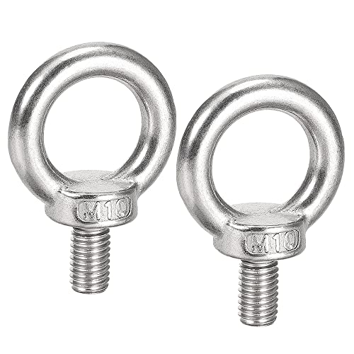 M METERXITY 2 Pcs Machinery Shoulder Lifting Eye Bolt, Chandelier Fence Stainless Steel Lifting Bolt Apply to Wire Rope (M10