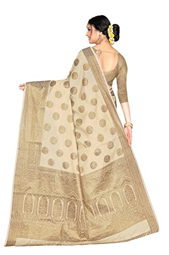 Sugathari Women's Banarasi Saree Pure Kanjivaram Silk Saree Soft new ladies 2023 Design Wear Pattu Sarees Latest Cotton Party Sari collections With Blouse Piece for Wedding sadi... - Image 3