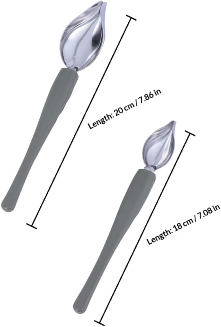 2 Pcs Stainless Steel Saucier Spoon with Silicone Handle