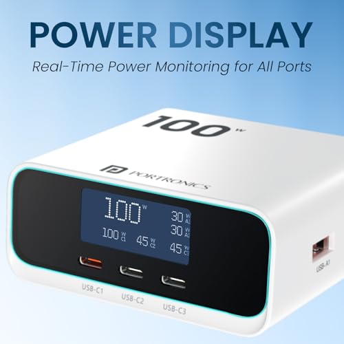 Portronics 100W Adapto 100D 5-Port Charger, White - Image 3