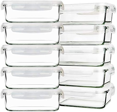 Igluu Meal Prep Glass Containers With Lids (10 Pack) – Airtight & BPA-Free – Oven, Microwave, Freezer & Dishwasher Safe – 12.5oz/35.5oz – Durable Borosilicate Glass - View #10