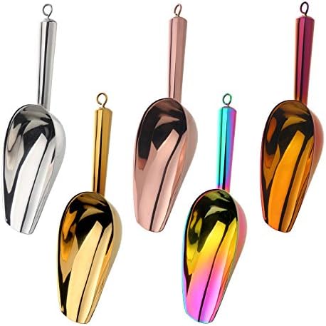 Miniatura 3 de Meisha Cuchara de hielo de acero inoxidable, cuchara de metal grueso para alimentos, para cocina, bar, fiesta, boda, resistente, acabado espejo,